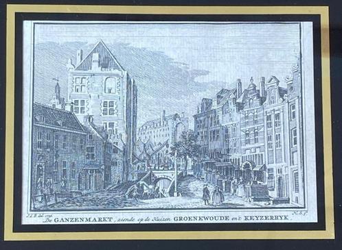Ganzenmarkt in Utrecht, Antiek en Kunst, Kunst | Etsen en Gravures, Ophalen of Verzenden