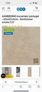 Keramische tegels 60x60 earthstone smoke, Doe-het-zelf en Verbouw, Tegels, 60 cm of meer, Keramiek, Ophalen of Verzenden, Zo goed als nieuw