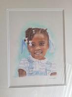 Portrettekening Afrikaans meisje, Antiek en Kunst, Ophalen of Verzenden