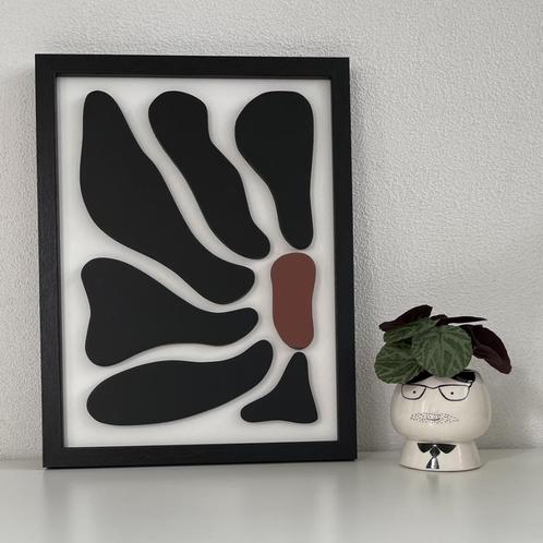 Schilderij van hout - Abstracte bloem - handmade, Huis en Inrichting, Woonaccessoires | Schilderijen, Tekeningen en Foto's, Nieuw