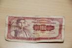 Bankbiljet 100 dinara / dinar Joegoslavië 1955, Postzegels en Munten, Bankbiljetten | Europa | Niet-Eurobiljetten, Ophalen of Verzenden