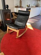 IKEA (verbouwde) Relaxstoel POÄNG met 3 kussens, Huis en Inrichting, Fauteuils, Ophalen, Gebruikt, 75 tot 100 cm, Leer
