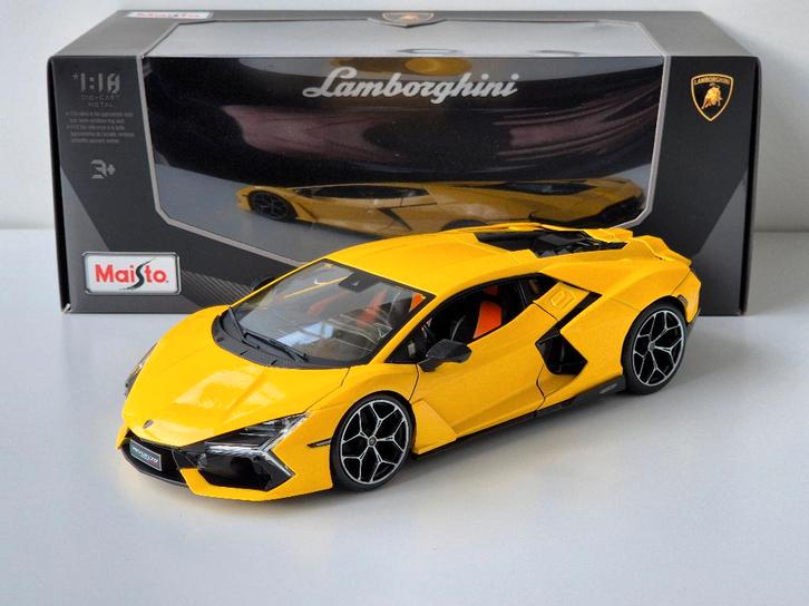 1:18 Maisto Lamborghini Revuelto Geel 2023, Hobby en Vrije tijd, Modelauto's | 1:18, Zo goed als nieuw, Auto, Maisto, Ophalen of Verzenden
