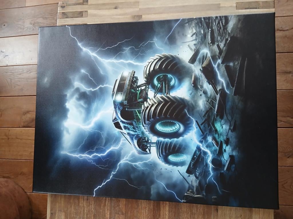 Monstertruck Canvas Print, Huis en Inrichting, Ophalen, Zo goed als nieuw, Schilderij, 75 cm of meer
