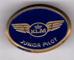 Junior KLM Skipper koper broche ( J_076 ), Verzenden, Zo goed als nieuw, Transport, Speldje of Pin