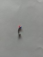 Rood wit blauw koningsdag (navel) piercing balletje, Ophalen of Verzenden, Nieuw, Staal