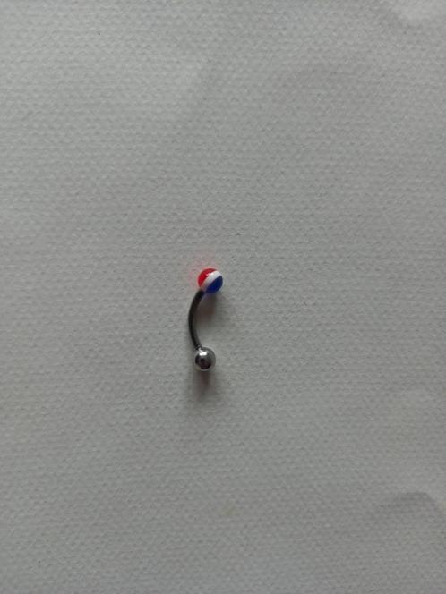 Rood wit blauw koningsdag (navel) piercing balletje, Sieraden, Tassen en Uiterlijk, Piercings, Nieuw, Staal, Ophalen of Verzenden