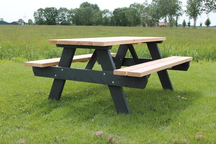 Picknicktafel Antraciet, Tuin en Terras, Picknicktafels, Nieuw, Rechthoekig, Hout, Ophalen