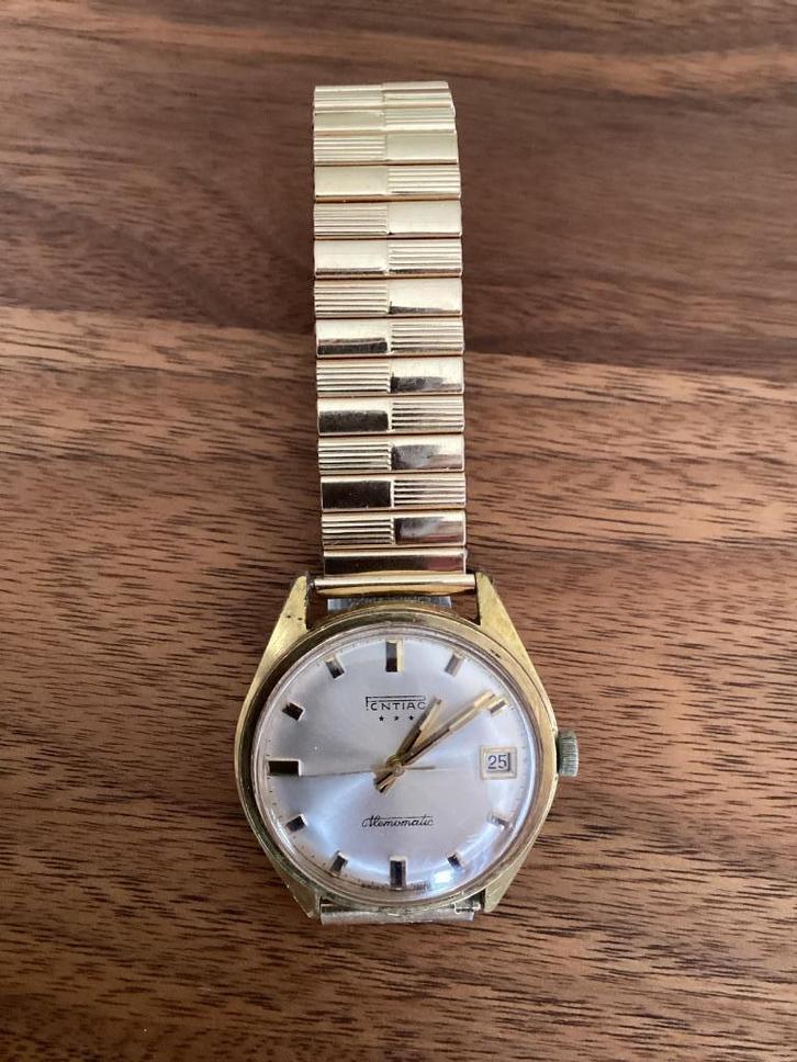 Horloge Pontiac memomatic, Sieraden, Tassen en Uiterlijk, Horloges | Heren, Gebruikt, Polshorloge, Overige merken, Overige materialen