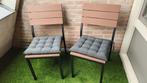 2x tuinstoel + kussens (ideaal voor op het balkon), Tuin en Terras, Tuinstoelen, Ophalen, Gebruikt, Kunststof