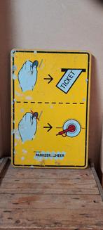 Vintage Parkeer Cheque Dienst Emaille Bord, Ophalen of Verzenden