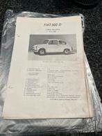 Werkplaats Handleiding Fiat 600, Auto diversen, Handleidingen en Instructieboekjes, Ophalen of Verzenden