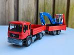 Siku 3920 MAN combi met schaeff kraan Rood, Ophalen of Verzenden, Zo goed als nieuw, Bus of Vrachtwagen, SIKU