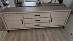 Mooi stevig dressoir hout met zwart staal, Huis en Inrichting, Kasten | Dressoirs, Ophalen, Gebruikt, 200 cm of meer, Met deur(en)