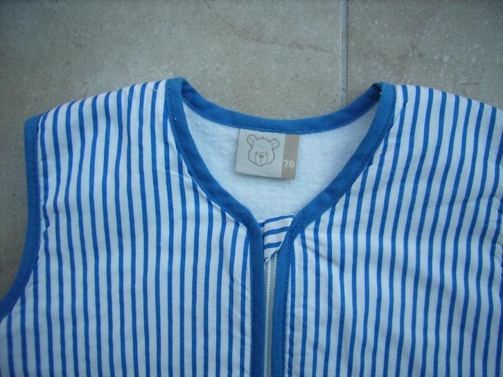 als nieuw blauw gestreept baby zomerslaapzak/trappelzak 70cm, Kinderen en Baby's, Dekens, Slaapzakjes en Inbakerproducten, Zo goed als nieuw