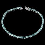armband 925 zilver 14 k wit goud verguld met mooi Apatiet, Blauw, Nieuw, Ophalen of Verzenden, Met edelsteen