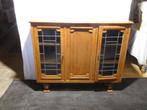 EIKEN VITRINE KAST, Ophalen, Met deur(en), 100 tot 150 cm, JAREN 30