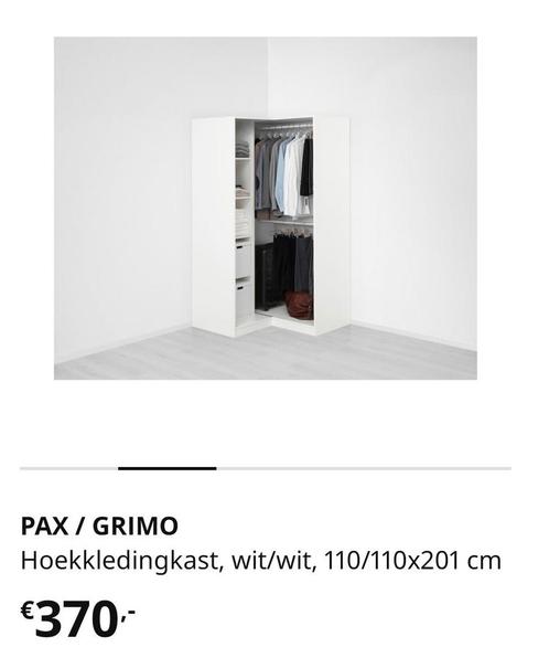 Hoek kledingkast PAX met spiegeldeur, Huis en Inrichting, Kasten | Schoenenkasten, Zo goed als nieuw, Ophalen