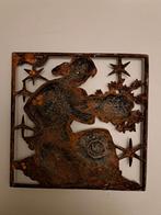 Vintage Metalen Wanddecoratie met Vrouw en Sterren, Ophalen of Verzenden