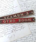 Antiek Engels maritiembordje “GYRO ROOM”, Antiek en Kunst, Curiosa en Brocante, Ophalen of Verzenden