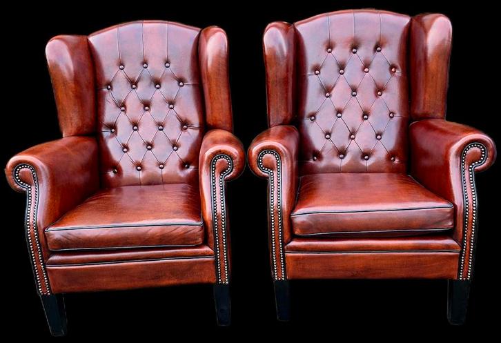 Luxe Schapenleren Oorfauteuils - Atelier Kwaliteit, Huis en Inrichting, Fauteuils, Gebruikt, Leer, 75 tot 100 cm, 75 tot 100 cm