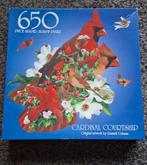 Legpuzzel "Cardinal Courtship, art by Russell Cobane, 2001, Ophalen of Verzenden, 500 t/m 1500 stukjes, Gebruikt, Legpuzzel