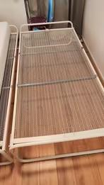 Dubbele Spiraalbodem Onderschuifbed, Huis en Inrichting, Slaapkamer | Bedden, Gebruikt, Eenpersoons, 90 cm, 200 cm, Metaal, Wit