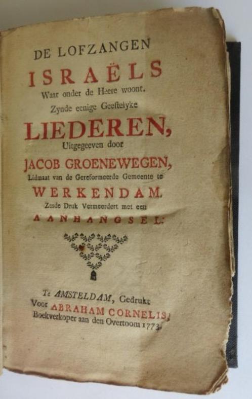 De Lofzangen Israëls (uit 1773), Boeken, Godsdienst en Theologie, Gelezen, Christendom | Protestants, Ophalen of Verzenden