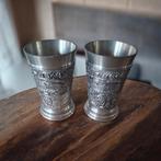 Rein Zinn Pewter 2x bekertje tin 7 cm, Antiek en Kunst, Antiek | Tin, Ophalen of Verzenden