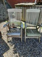 2 prachtige tuinstoelen teakhout, Ophalen, Gebruikt, Teakhout, Verstelbaar