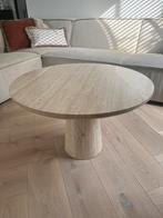 Salontafel Aime van travertin, Huis en Inrichting, Tafels | Salontafels, Ophalen, 50 tot 100 cm, Rond, Zo goed als nieuw