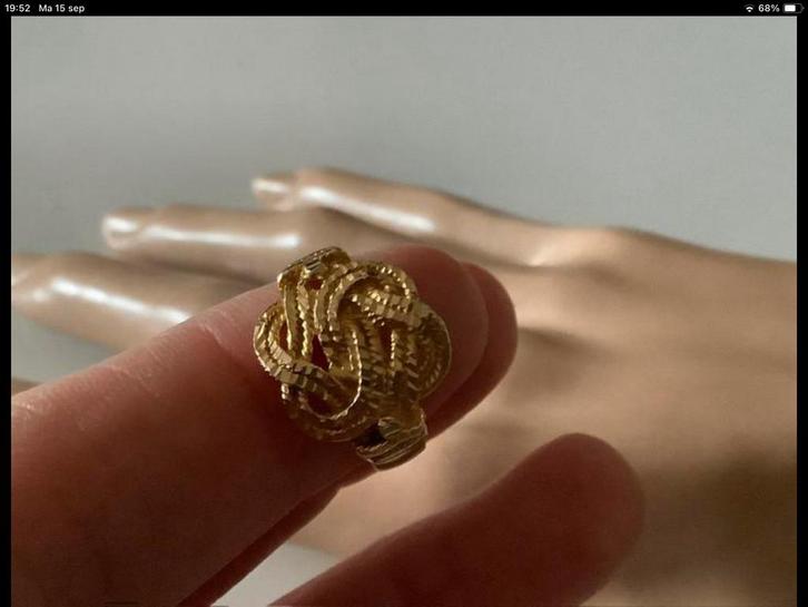 Geweldige vintage handgemaakte ring Mattenklopper 14 k goud, Sieraden, Tassen en Uiterlijk, Ringen, Zo goed als nieuw, Dame of Heer
