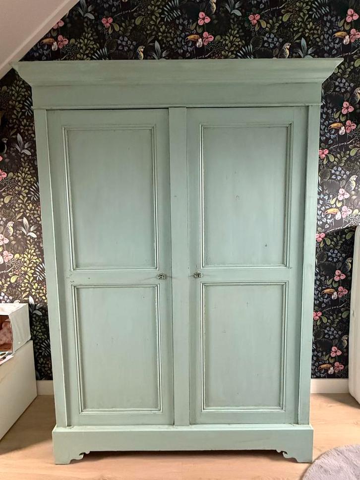 Ouderwetse Brocante Kledingkast - DIY Project, Huis en Inrichting, Kasten | Kledingkasten, Gebruikt, 150 tot 200 cm, 100 tot 150 cm