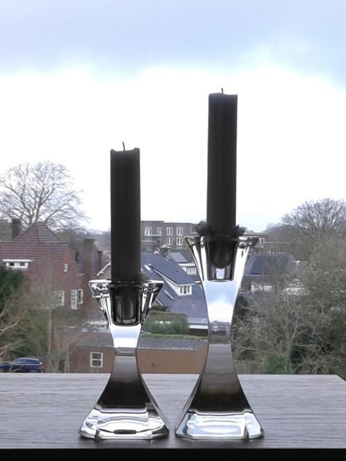 Stel Kandelaars Kristal Villeroy & Boch, Antiek en Kunst, Antiek | Kandelaars, Kristal, Ophalen of Verzenden