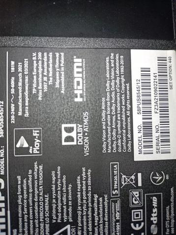 Philips 58PUS8545/12 alle onderdelen door kapot scherm. beschikbaar voor biedingen