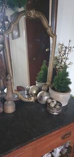 Franse vintage gouden spiegel, Ophalen of Verzenden, Rechthoekig, Minder dan 50 cm, Minder dan 100 cm