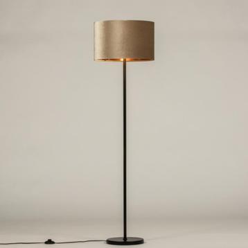 vloerlamp zwart vloerlamp velvet fluweel taupe kap bank lamp beschikbaar voor biedingen