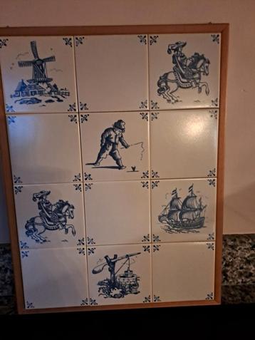 Delfts Blauw Tegelplateau Jaren 50 beschikbaar voor biedingen