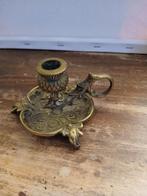 Antieke Messing Kandelaar met Handvat, Verzenden, Koper of Brons