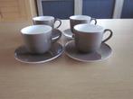 Douwe Egberts puur 4 mokkabruine kop D8cm H7cm + schotels, Huis en Inrichting, Keuken | Servies, Ophalen of Verzenden, Zo goed als nieuw