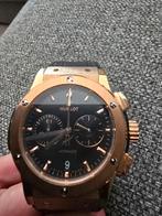 Rosegouden Hublot Herenhorloge, Overige merken, Leer, Staal, Ophalen of Verzenden