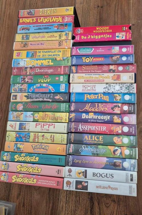 33 video banden, Cd's en Dvd's, VHS | Kinderen en Jeugd, Zo goed als nieuw, Kinderprogramma's en -films, Tekenfilm, Alle leeftijden
