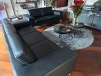 Design banken Leolux Antipode zwart leer, Ophalen, Zo goed als nieuw, Rechte bank, Vierpersoons of meer