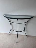 side tables met glazen plaat met metalen frame, Huis en Inrichting, Tafels | Sidetables, Overige vormen, 25 tot 50 cm, Gebruikt