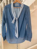 Blouse blauw met strik ceintuur merk 0039 Italy XL, Zo goed als nieuw, Verzenden