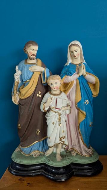 Antiek beeld heilig hart familie (gips) - i.z.g.s.  beschikbaar voor biedingen
