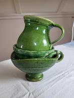 Groene vuurtest, kannetje en schaaltje, Ophalen of Verzenden