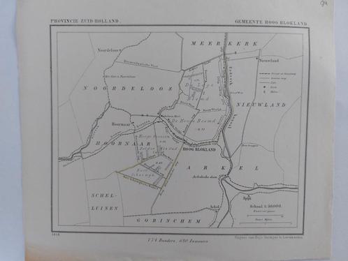 74 / Hoog Blokland hoornaar Noordeloos Litho 1868 J. Kuyper, Antiek en Kunst, Kunst | Litho's en Zeefdrukken, Ophalen of Verzenden