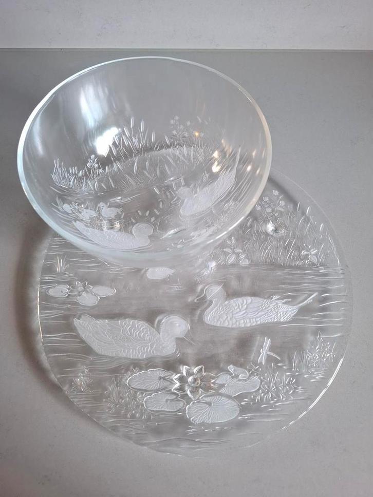 kristallen plateau en schaal - Walther Glas, Antiek en Kunst, Antiek | Glas en Kristal, Ophalen of Verzenden