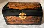 Houten sierkistje met landschap, Huis en Inrichting, Woonaccessoires | Kisten, Ophalen of Verzenden, Gebruikt, Overige houtsoorten